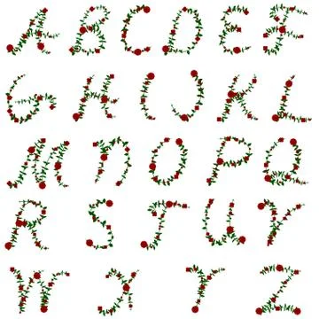 Rose alphabet Stock Illustration