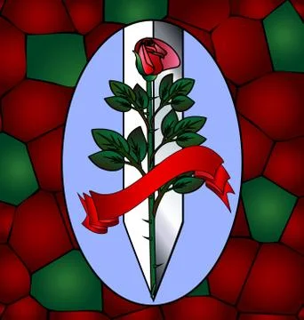 Rose and blade Stock Illustration