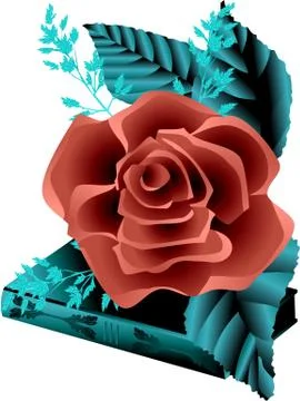Rose and book Stock Illustration