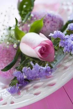 Rose and Easter eggs Stock Photos