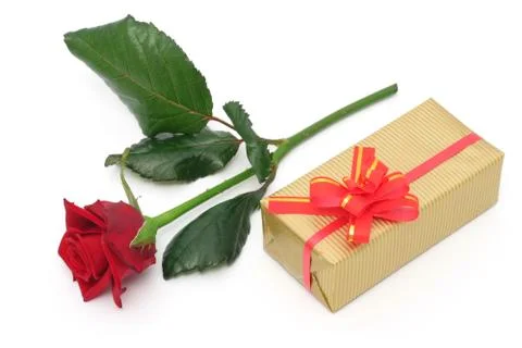 Rose and gift Stock Photos