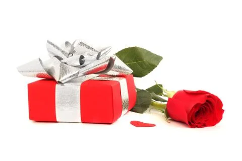 Rose and gift Stock Photos