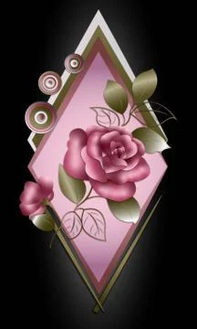 Rose and rhombus Stock Illustration
