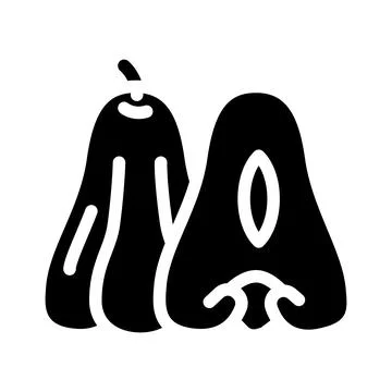 Rose apple fruit glyph icon vector illustration Stock Illustration