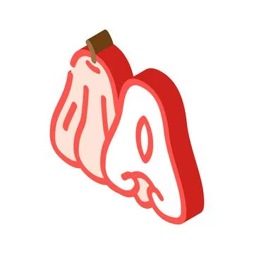 Rose apple fruit isometric icon vector illustration Stock Illustration