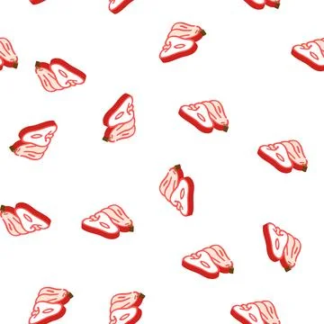 Rose apple fruit isometric icon seamless pattern 스톡 일러스트