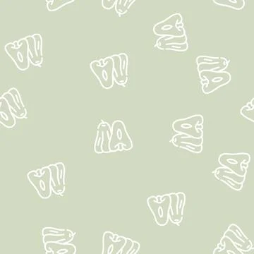 Rose apple fruit line vector seamless pattern Stock Illustration