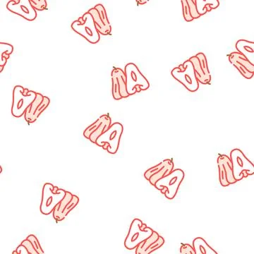 Rose apple fruit vector seamless pattern Stock Illustration