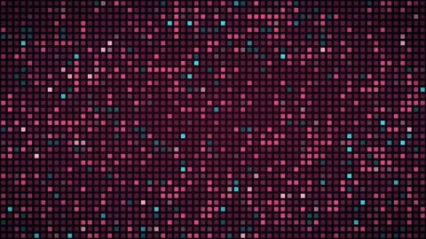 Rose aqua random LED twinkle LED grid background, dot matrix display motion loop Stock Footage 342634878