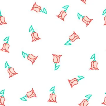 Rose aromatic flower vector seamless pattern 스톡 일러스트