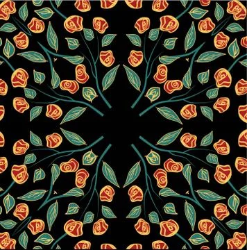 Rose background flower pattern. Stock Illustration