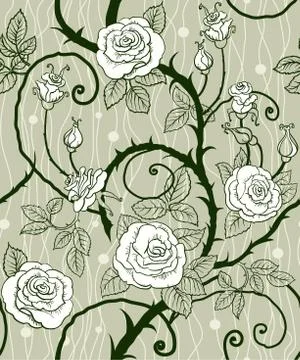 Rose background seamless Stock Illustration