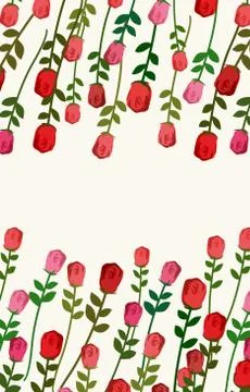Rose background with space for text. Vector illustration of flowers Stock Illustration