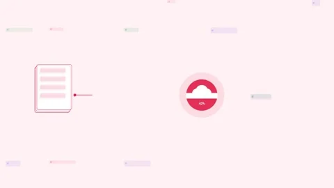 Rose Backup Data Secure Cloud Protection Flat Design Loop Stock Footage 342605231