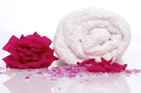 Rose bath items Stock Photos