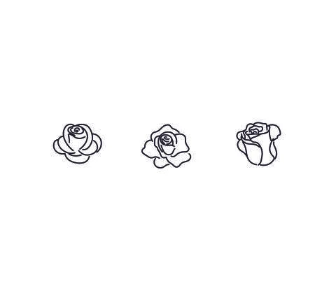 Rose blossom set Stock Illustration