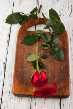 Rose on the boards Stock Photos