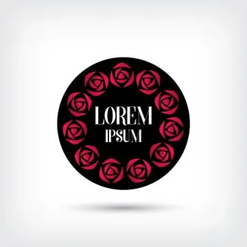 Rose bonquet vector logo design template Stock Illustration