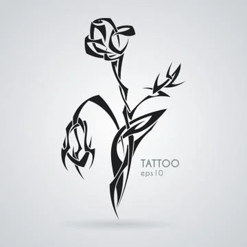 Tattoo rose flower art Royalty Free Vector Image
