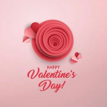 Rose bud greeting card vector template Stock Illustration