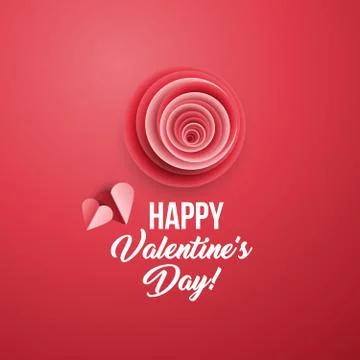 Rose bud greeting card vector template Stock Illustration