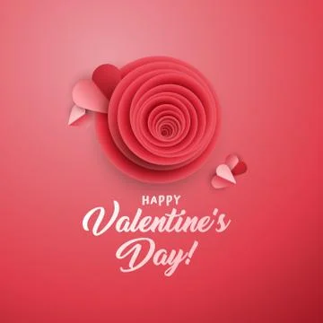 Rose bud greeting card vector template Stock Illustration