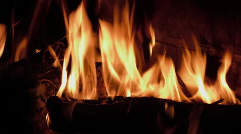 Rose burning in a fireplace Stock Footage 63308482