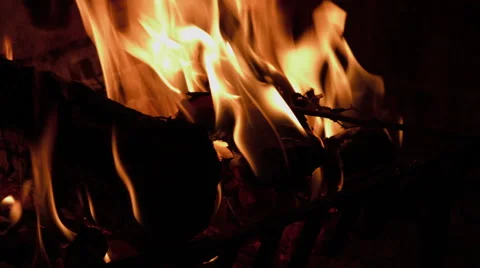 Rose burning in a fireplace Stock Footage 63309848