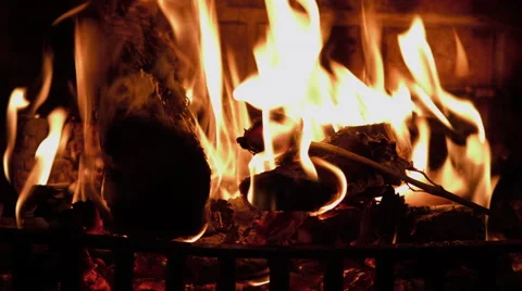 Rose burning in a fireplace Stock Footage 63310740