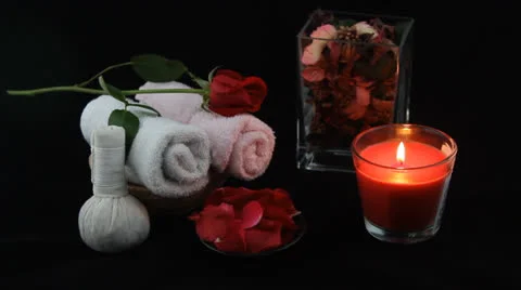 Rose candle spa Stock Footage 25852993