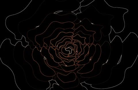 Rose close up (neon effect) Illustrazione stock