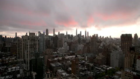 Rose Clouds Sunset Stock Footage 136681456