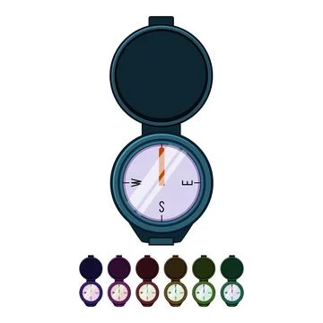 Rose compass cartoon vector graphic Stock Illustration