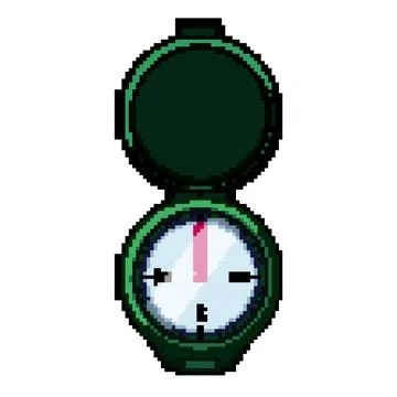 Rose compass pixel art vector illustration Stock Illustration