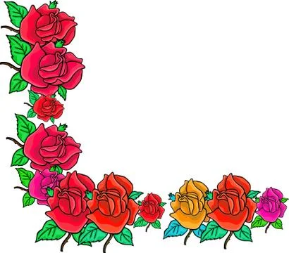 Rose Corner Border Stock-Illustration