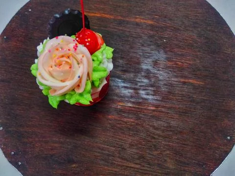 Rose cup cake Stock Photos