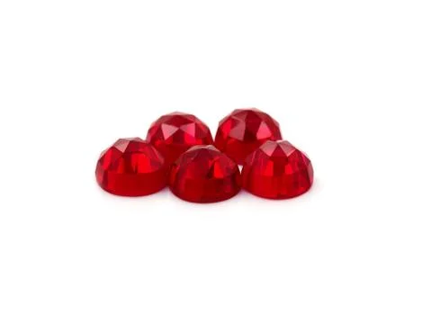 Rose cut red ruby cabochons Stock Photos