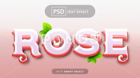 Rose editable text effect design PSD Template
