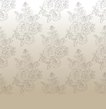 Rose elegant vintage seamless pattern Stock Illustration