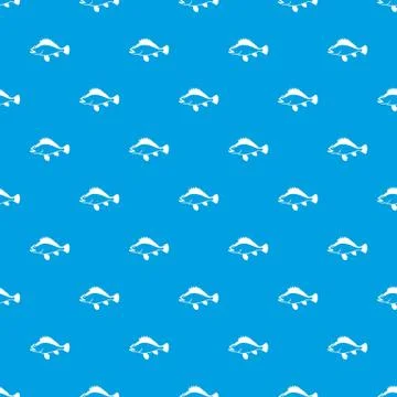 Rose fish, Sebastes norvegicus pattern seamless blue Stock Illustration