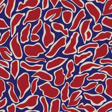 Rose Floral Leopard textile pattern design in red and blue for fashion and .. イラスト素材