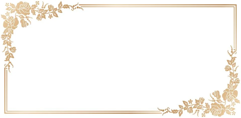 Rose Flower Corner Frame Illustrazione stock