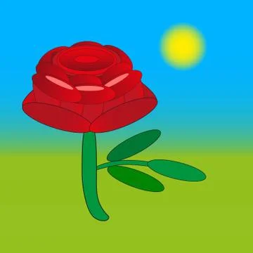 Rose flower drawing Stock Illustration