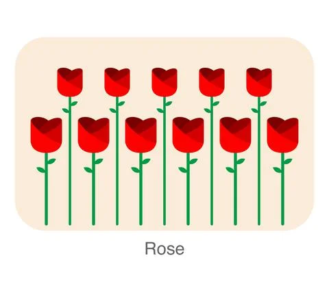 Rose flower flat icon design vector illustration Stock Illustration