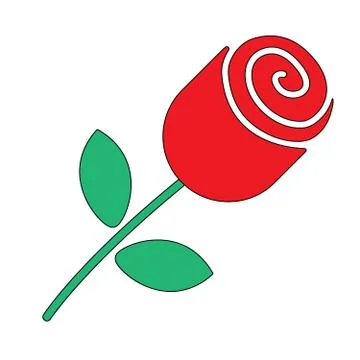 Rose. Flower in flat Style Stock Illustration