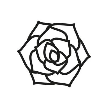 Rose flower icon features a timeless and elegant design Stock Illustration