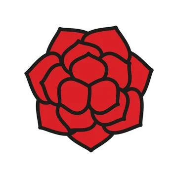 Rose flower icon features a timeless and elegant design Stock Illustration