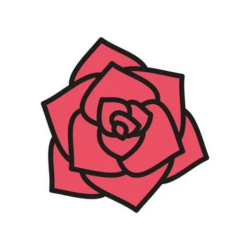 Rose flower icon features a timeless and elegant design Stock Illustration
