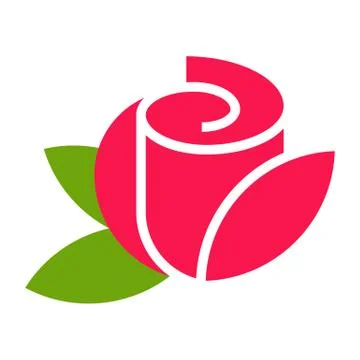 Rose - flower icon Stock Illustration