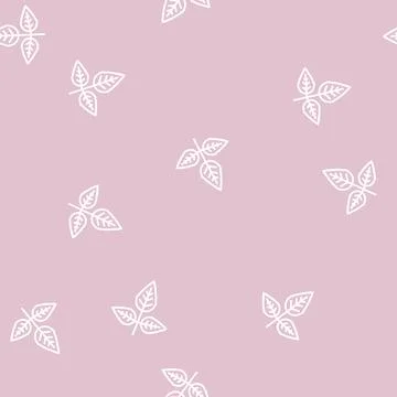 Rose flower leaf line seamless pattern 스톡 일러스트